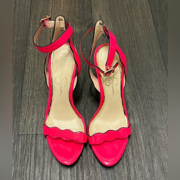 Jessica Simpson Shoes - Jessica Simpson Pink Scallop Heels | Size 7M / 37 | Strappy Open Toe